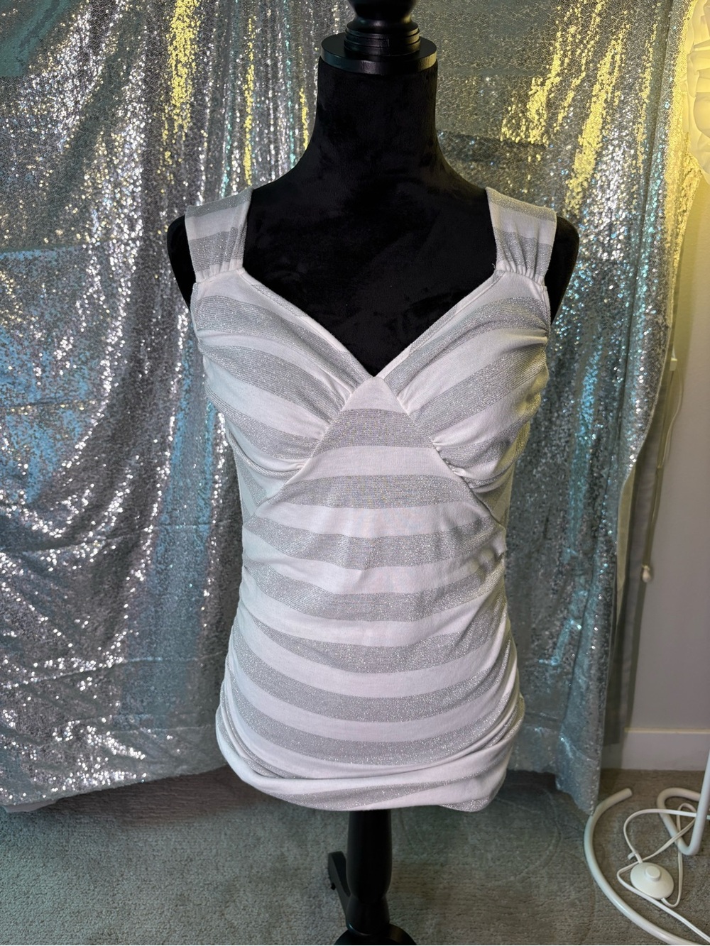Striped Sparkly Y2K Cami 🤍